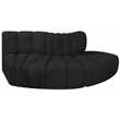 Bowery Hill Contemporary Black Boucle Fabric Modular Sectional