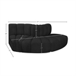 Bowery Hill Contemporary Black Boucle Fabric Modular Sectional