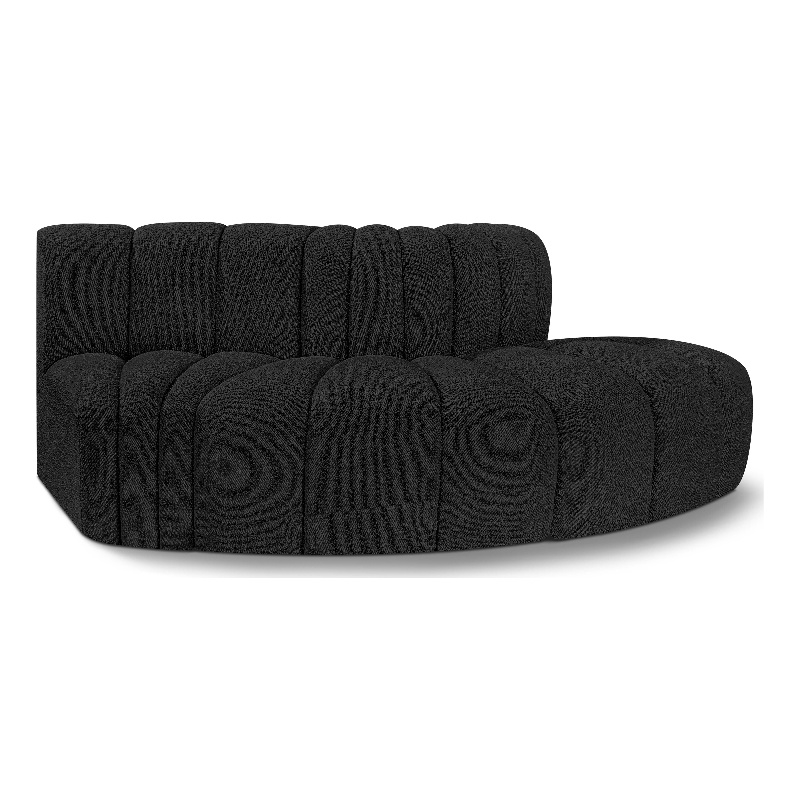 Bowery Hill Contemporary Black Boucle Fabric Modular Sectional