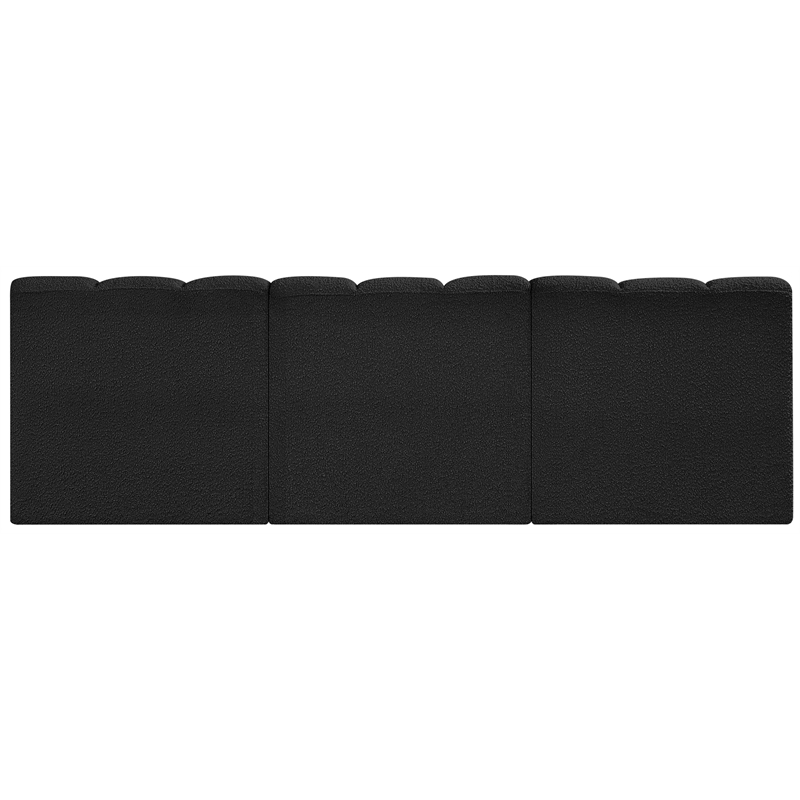 Bowery Hill Contemporary Black Boucle Fabric Modular Sectional