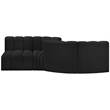 Bowery Hill Contemporary Black Boucle Fabric Modular Sectional