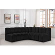 Bowery Hill Contemporary Black Boucle Fabric Modular Sectional
