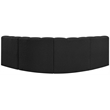 Bowery Hill Contemporary Black Boucle Fabric Modular Sectional