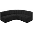 Bowery Hill Contemporary Black Boucle Fabric Modular Sectional