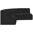 Bowery Hill Contemporary Black Boucle Fabric Modular Sectional