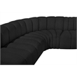 Bowery Hill Contemporary Black Boucle Fabric Modular Sectional
