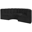 Bowery Hill Contemporary Black Boucle Fabric Modular Sectional
