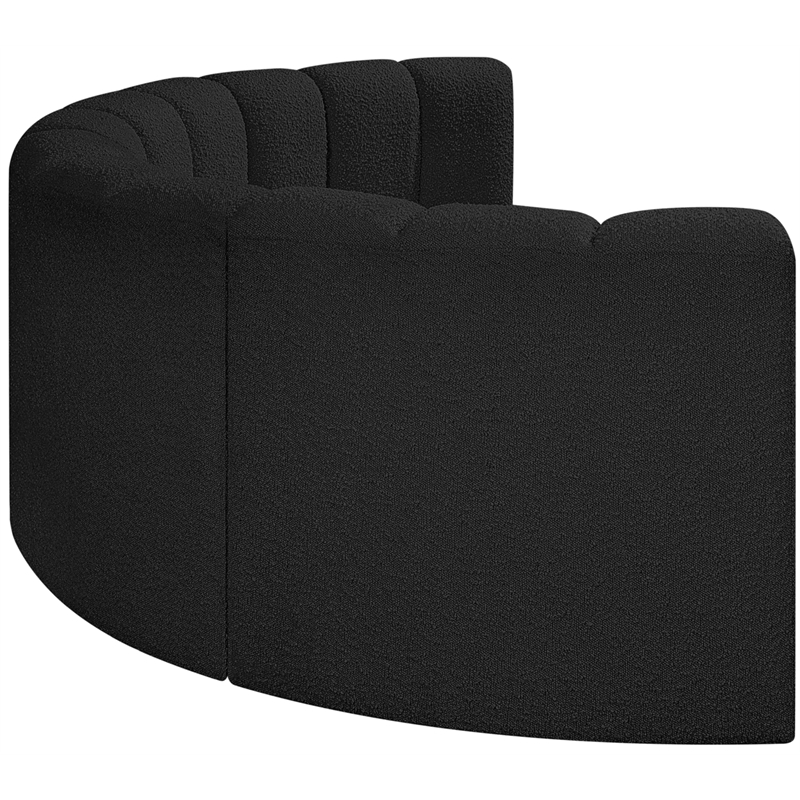 Bowery Hill Contemporary Black Boucle Fabric Modular Sectional