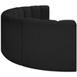 Bowery Hill Contemporary Black Boucle Fabric Modular Sectional
