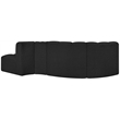 Bowery Hill Contemporary Black Boucle Fabric Modular Sectional
