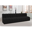 Bowery Hill Contemporary Black Boucle Fabric Modular Sectional