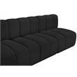 Bowery Hill Contemporary Black Boucle Fabric Modular Sectional