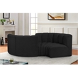 Bowery Hill Contemporary Black Boucle Fabric Modular Sectional