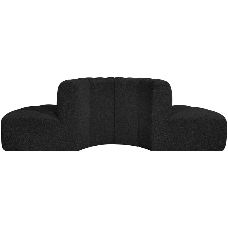 Bowery Hill Contemporary Black Boucle Fabric Modular Sectional