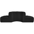 Bowery Hill Contemporary Black Boucle Fabric Modular Sectional
