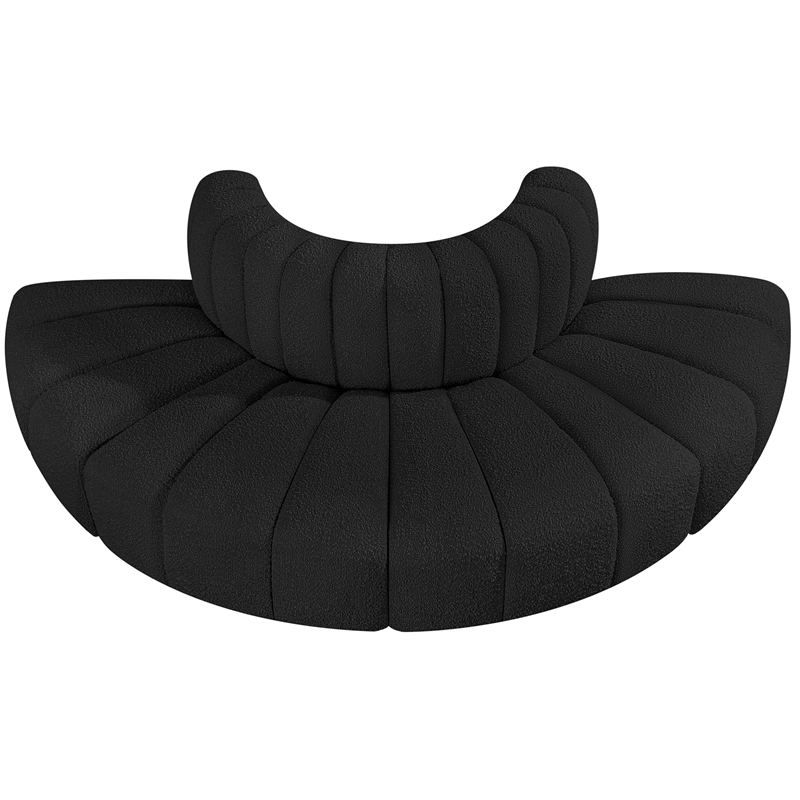 Bowery Hill Contemporary Black Boucle Fabric Modular Sectional