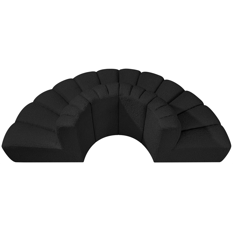 Bowery Hill Contemporary Black Boucle Fabric Modular Sectional