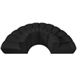 Bowery Hill Contemporary Black Boucle Fabric Modular Sectional