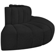 Bowery Hill Contemporary Black Boucle Fabric Modular Sectional