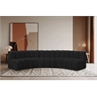 Bowery Hill Contemporary Black Boucle Fabric Modular Sectional