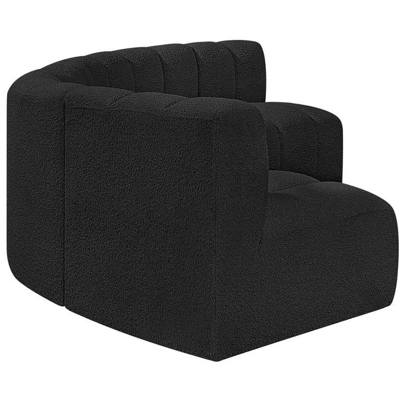 Bowery Hill Contemporary Black Boucle Fabric Modular Sectional