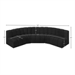 Bowery Hill Contemporary Black Boucle Fabric Modular Sectional