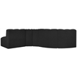 Bowery Hill Contemporary Black Boucle Fabric Modular Sectional