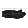 Bowery Hill Contemporary Black Boucle Fabric Modular Sectional