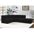 Bowery Hill Contemporary Black Boucle Fabric Modular Sectional