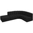 Bowery Hill Contemporary Black Boucle Fabric Modular Sectional
