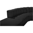 Bowery Hill Contemporary Black Boucle Fabric Modular Sectional