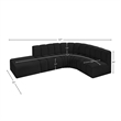 Bowery Hill Contemporary Black Boucle Fabric Modular Sectional