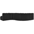 Bowery Hill Contemporary Black Boucle Fabric Modular Sectional