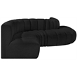 Bowery Hill Contemporary Black Boucle Fabric Modular Sectional