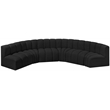 Bowery Hill Contemporary Black Boucle Fabric Modular Sectional