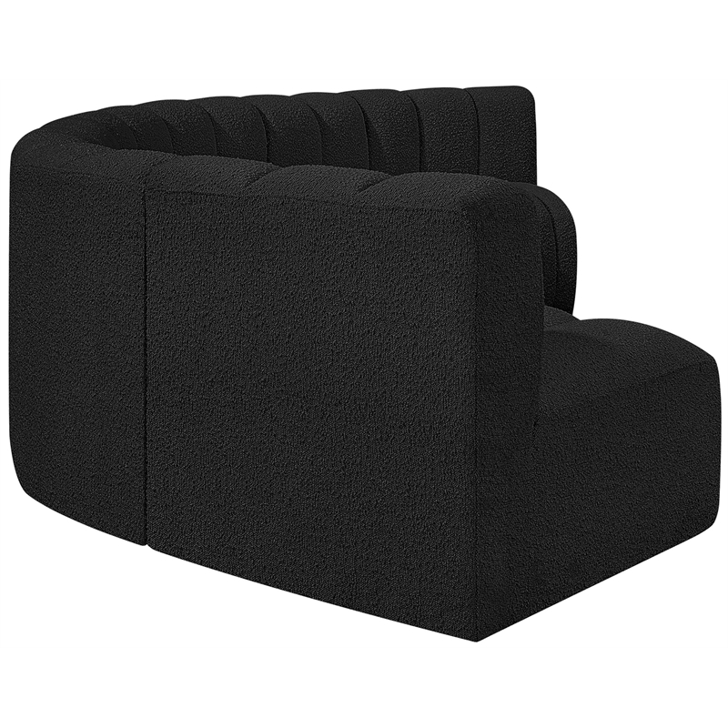 Bowery Hill Contemporary Black Boucle Fabric Modular Sectional