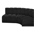 Bowery Hill Contemporary Black Boucle Fabric Modular Sectional