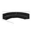 Bowery Hill Contemporary Black Boucle Fabric Modular Sectional