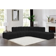 Bowery Hill Contemporary Black Boucle Fabric Modular Sectional