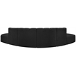 Bowery Hill Contemporary Black Boucle Fabric Modular Sectional