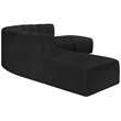 Bowery Hill Contemporary Black Boucle Fabric Modular Sectional