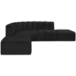 Bowery Hill Contemporary Black Boucle Fabric Modular Sectional