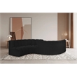 Bowery Hill Contemporary Black Boucle Fabric Modular Sectional