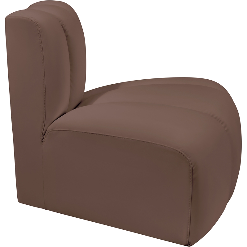 Bowery Hill Contemporary Soft Brown Vegan Leather Reverse Corner