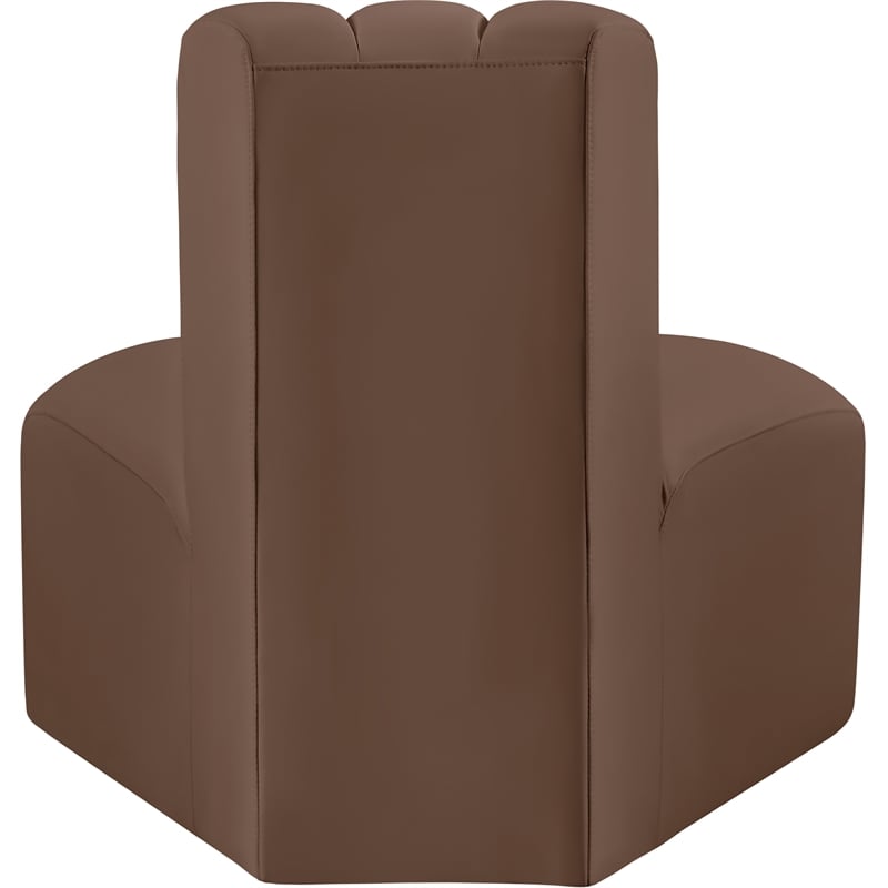 Bowery Hill Contemporary Soft Brown Vegan Leather Reverse Corner