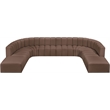 Bowery Hill Contemporary Brown Vegan Leather Modular Sectional