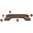 Bowery Hill Contemporary Brown Vegan Leather Modular Sectional