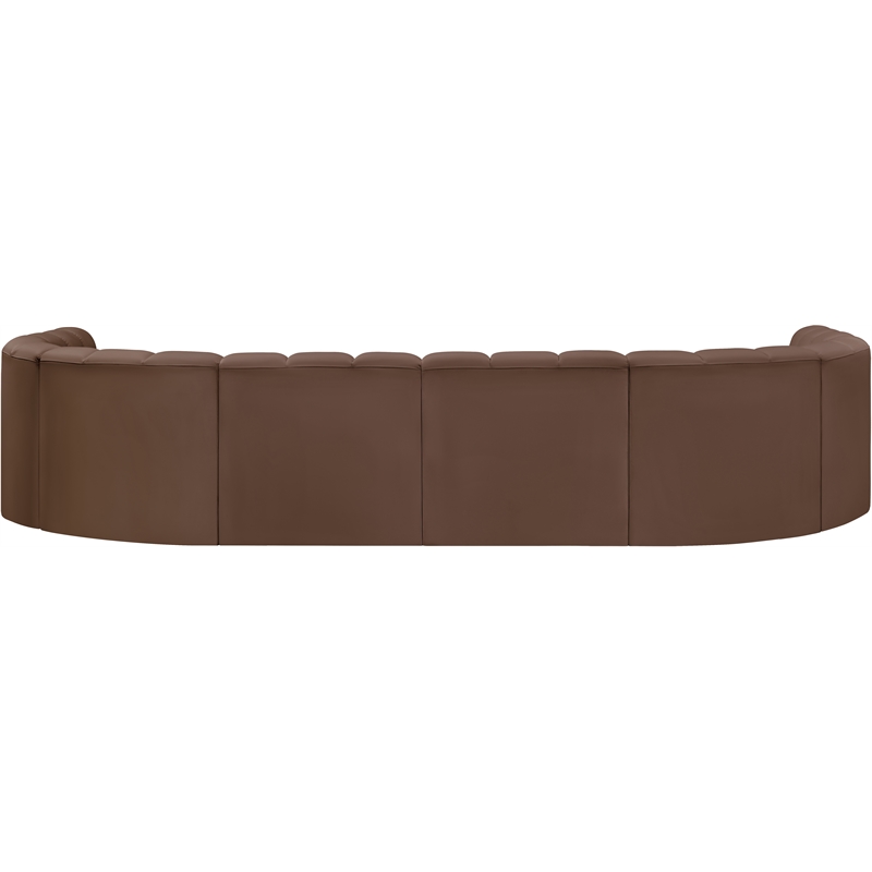 Bowery Hill Contemporary Brown Vegan Leather Modular Sectional