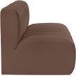 Bowery Hill Contemporary Brown Vegan Leather Modular Sectional
