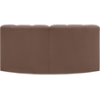 Bowery Hill Contemporary Brown Vegan Leather Modular Sectional
